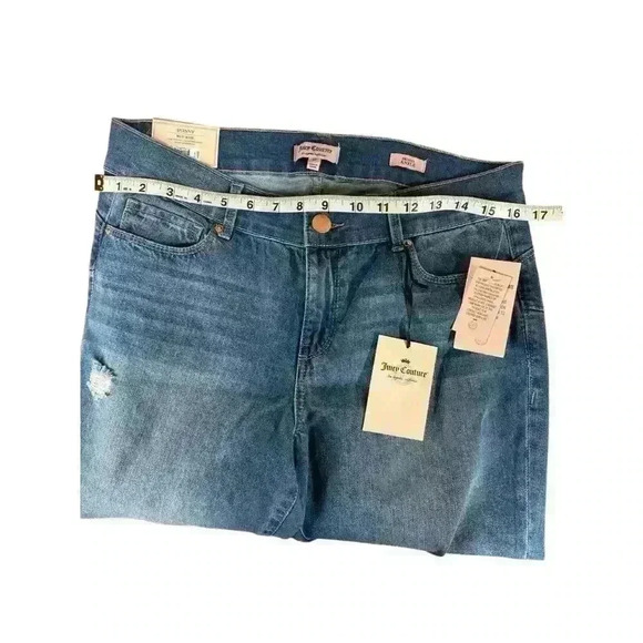 NEW WITH TAGS Juicy Couture Flaunt It Midrise Cuffed Skinny Ankle Jeans SIZE 10 - Picture 5 of 16